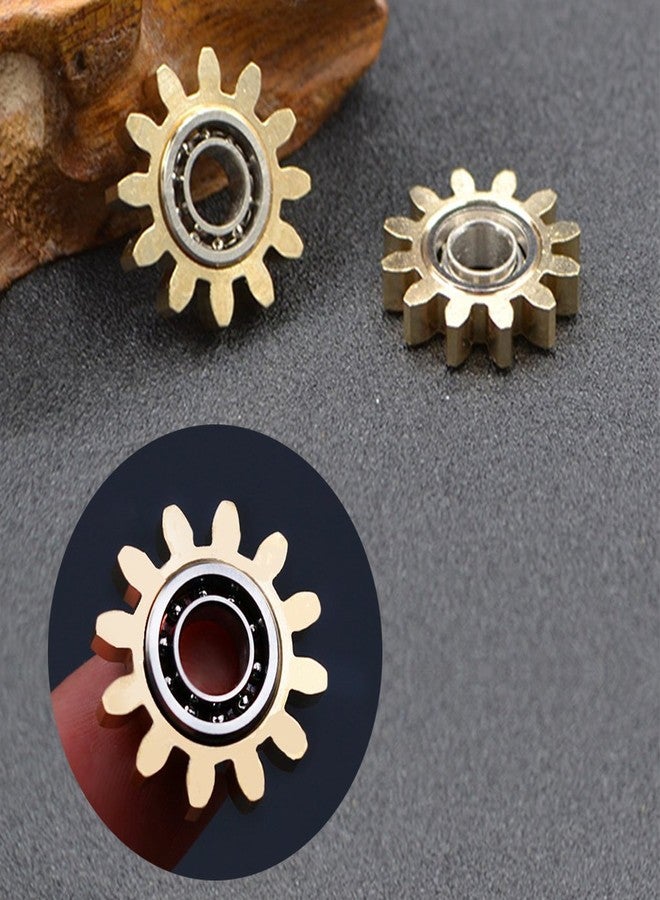Bitopbi Pure Brass Fidget Spinner Gears Linkage Fidget Gyro Toy Metal DIY Hand Spinner Spins Long Time EDC Focus Meditation Break Bad Habits ADHD with Multiple Premium Bearings (12 Bearings White) - Image 5